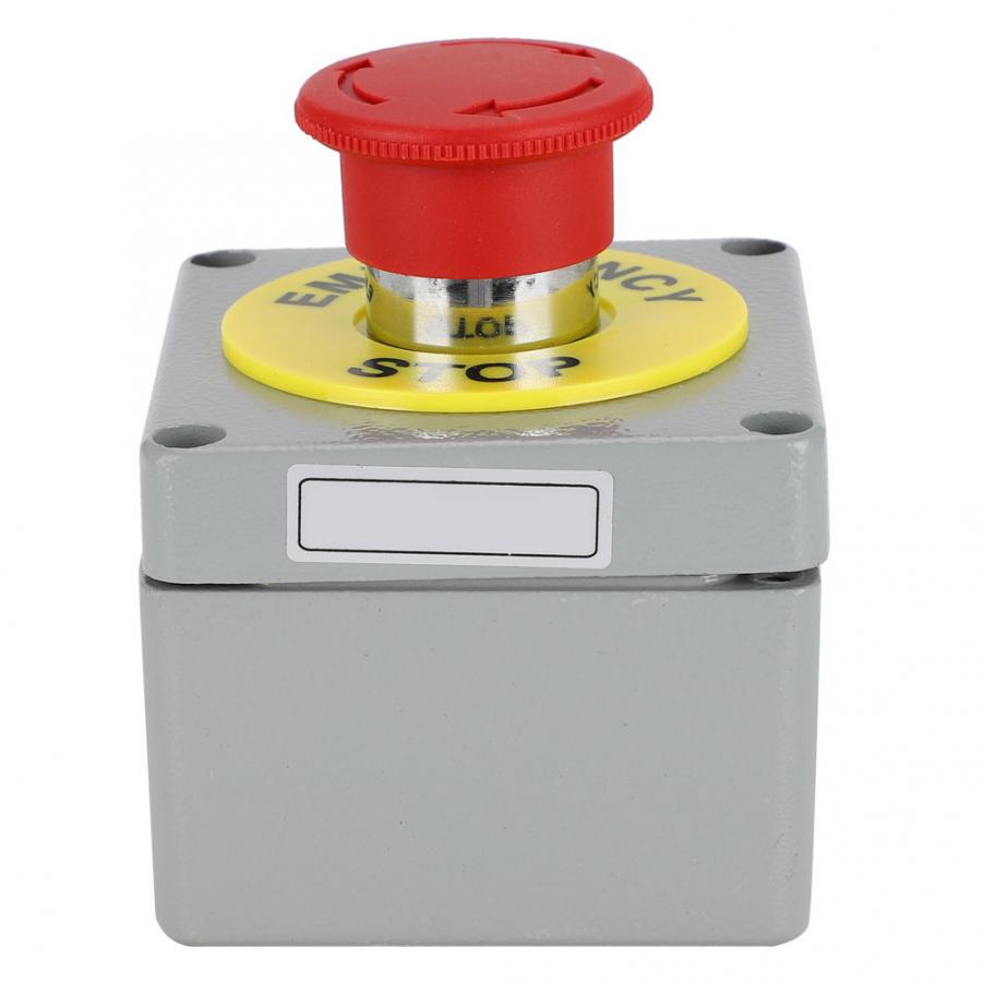 Switch Box 1 Button Emergency Stop Control Operation Box IP66 Dustproof Waterproof 80x75x60