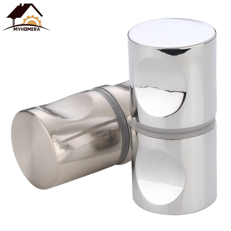 Myhomera Deurklink Glazen Deur Knop Fit 10/30/80 Mm Dikke Deur Puller Push Badkamer Douche Kast schuifladegrepen Zilver Geborsteld