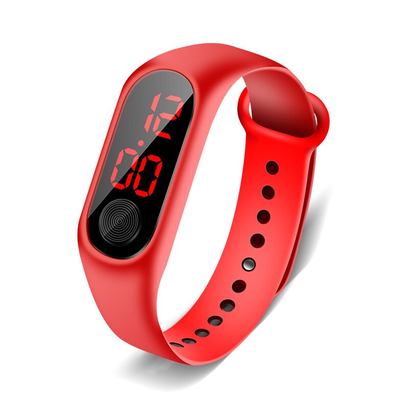 Barn flicka digital klocka barn tecknad analog digital sport led elektronisk vattentät armbandsur pojkar digital relogios: Röd