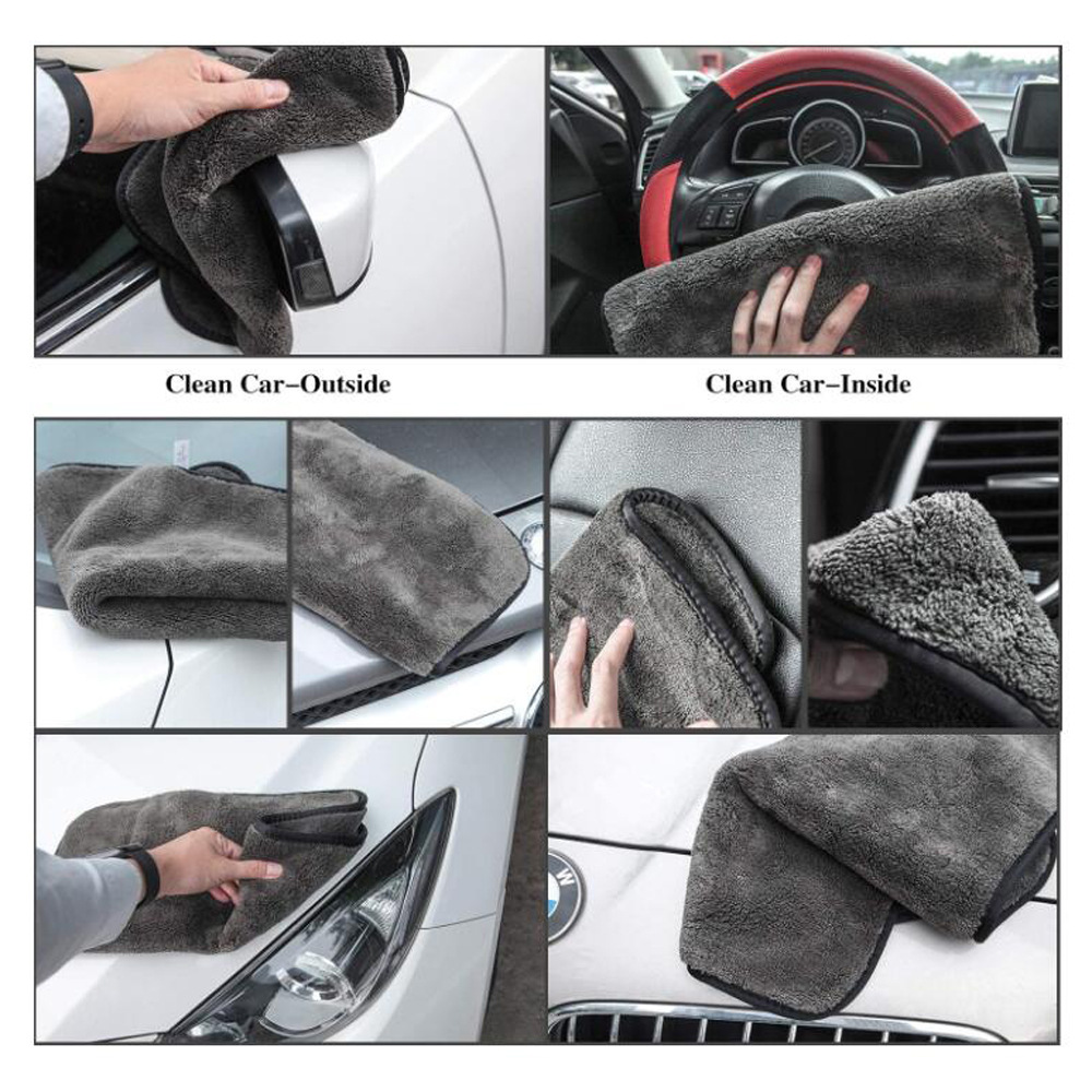 1200GSM Car Wash Drying Towel Accessory Microfiber Cleaning Tools Care Auto Detailing Products Kit Interior For Supplies Cloth