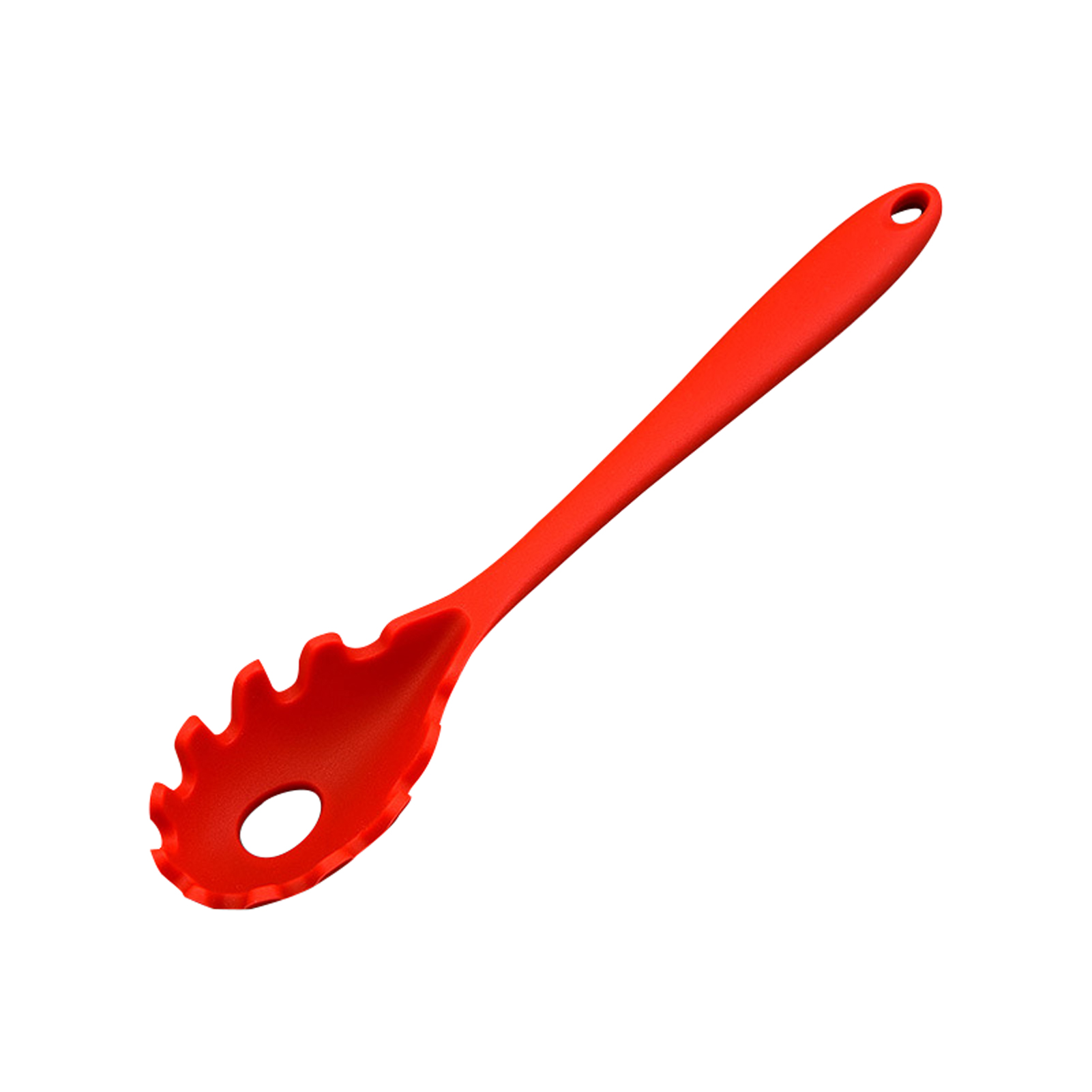 Huis Keuken Zachte Siliconen Lange Handvat Ergonomische Lepel Bodem Koken Tool Hittebestendige Mini Draagbare Noodle Pasta Vork