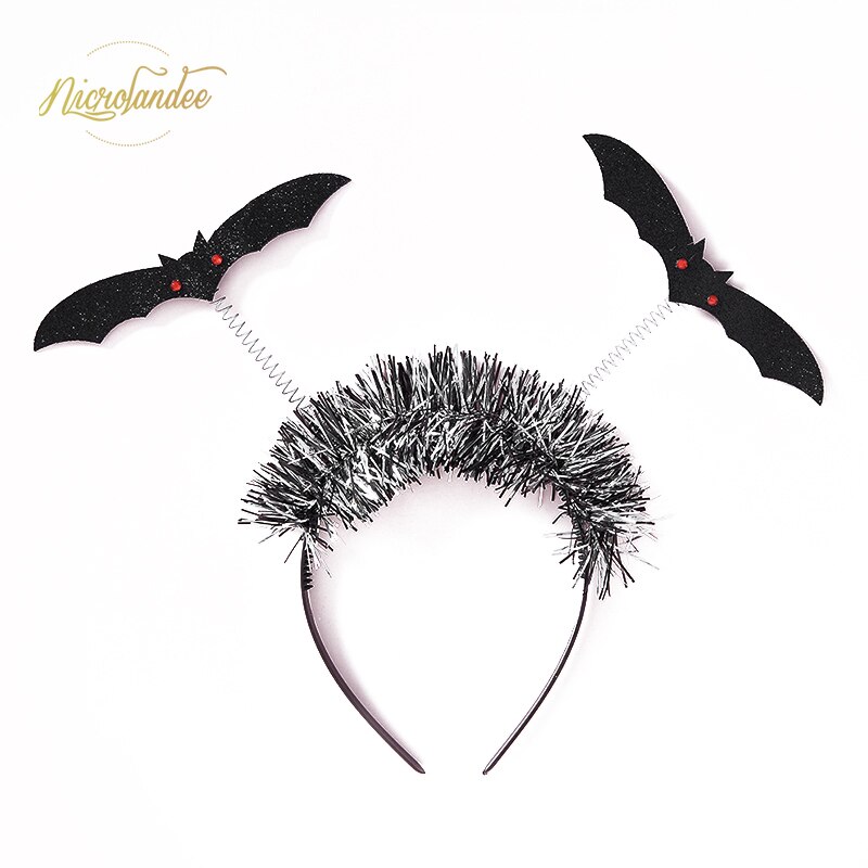 Nicrolandee kul halloween filt pannband många teman maskerad festival hår tillbehör för halloween cosplay fest: 1pc svarta