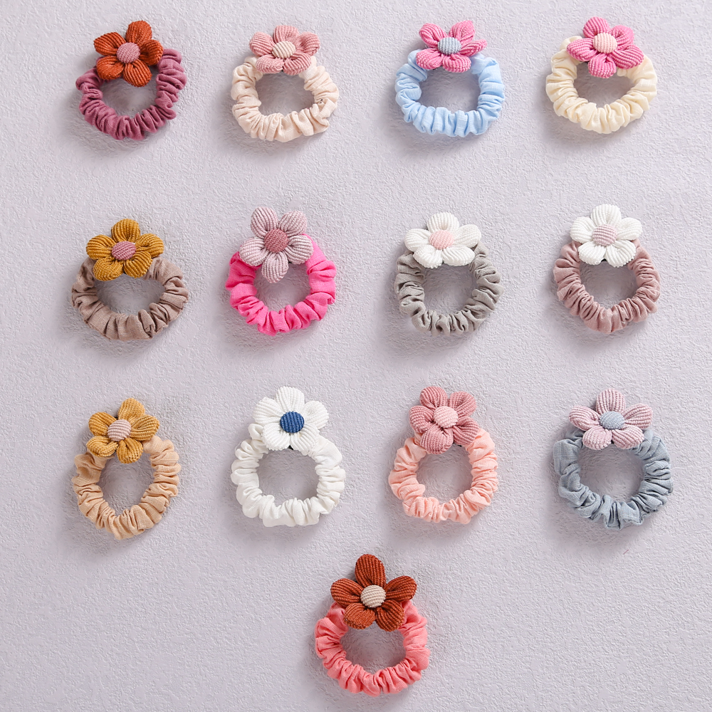 Baby Hair Rubber Bands Flower Girls Ponytail Holder Elastic For Children Scrunchie Infant Hair Accessories Korean Style