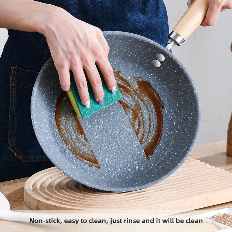 Hållbar stenpanna 30/28/26cm non-stick pannkaksstekpanna för induktionshäll gasspis
