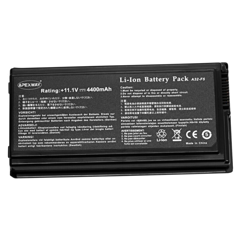 Apexway A32-F5 Laptop Battery for ASUS F5C F5M F5R F5SL F5V F5VL X50 series X50M X50R X50SL X50VL 90-NLF1B2000Y 6 Cells