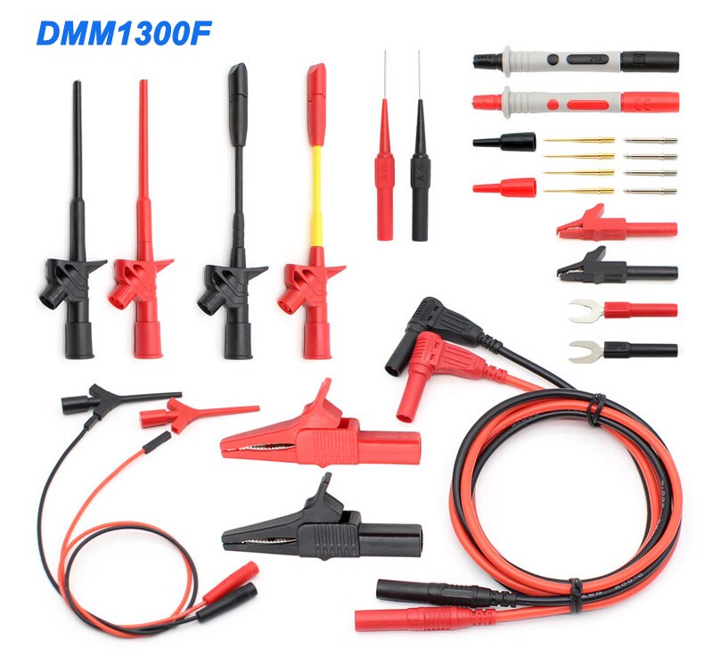 Test Lead Kit Kits 4 Mm Banana Plug Alligator Clip Meetsnoeren & Vervangbare Multimeter Probe Probes Test Haak: DMM1300F