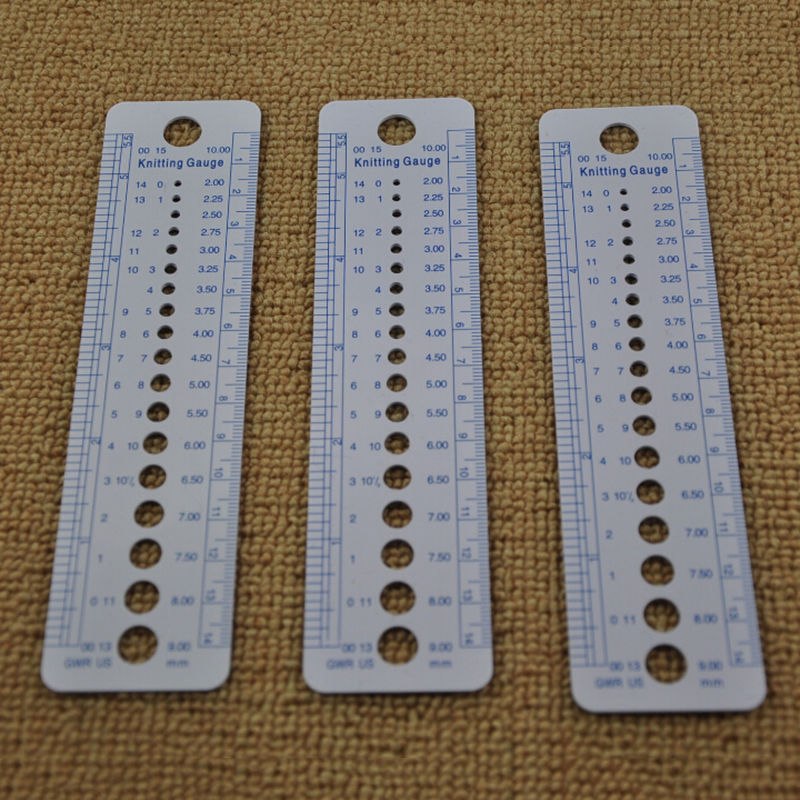 1pcs Knitting Needle Gauge Inch Sewing Ruler Tool 2-10mm Sizer Measure Sewing Tools UK US Canada Sizes