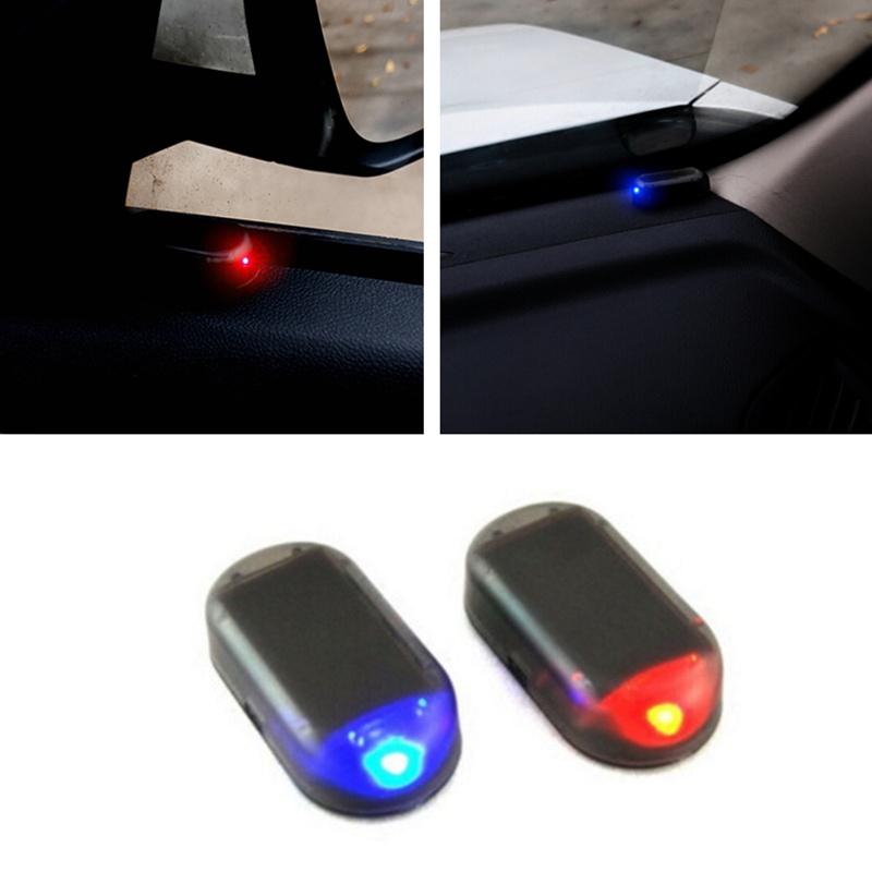 Voiture Auto énergie solaire factice alarme LED voiture antivol voyant clignotant lampe