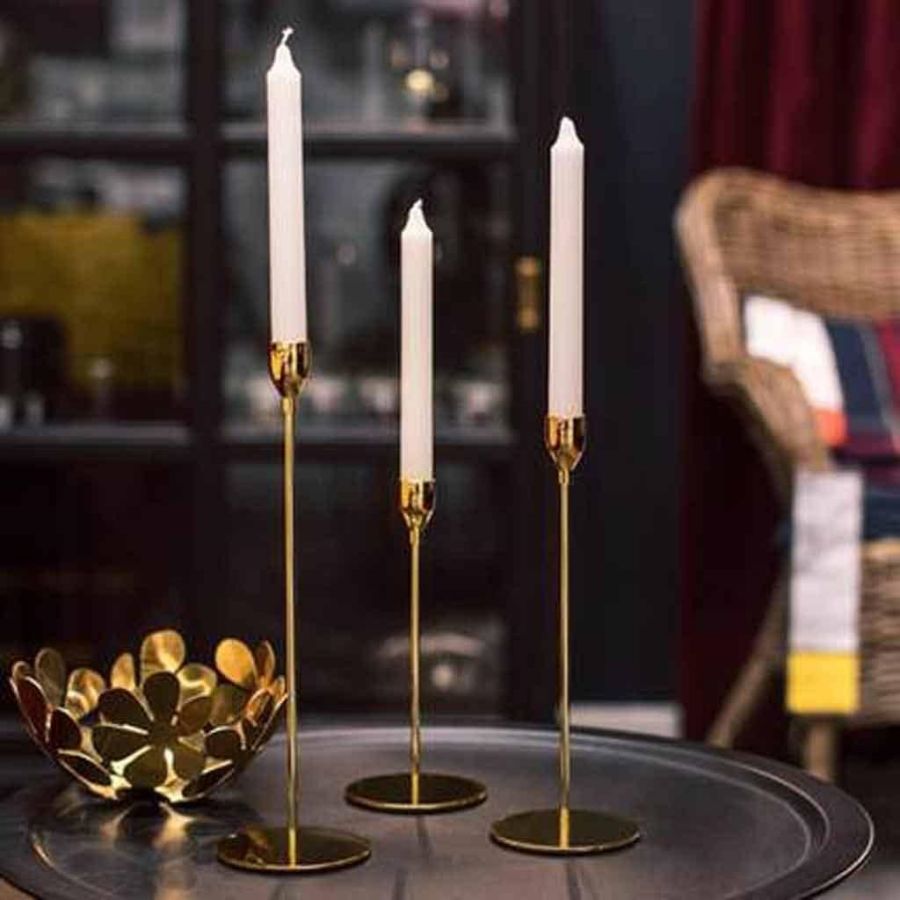 Candelabros de Metal de estilo chino, candelabro dorado Simple, decoración de boda, Bar, , sala de estar, decoración del hogar, 3 piezas por juego