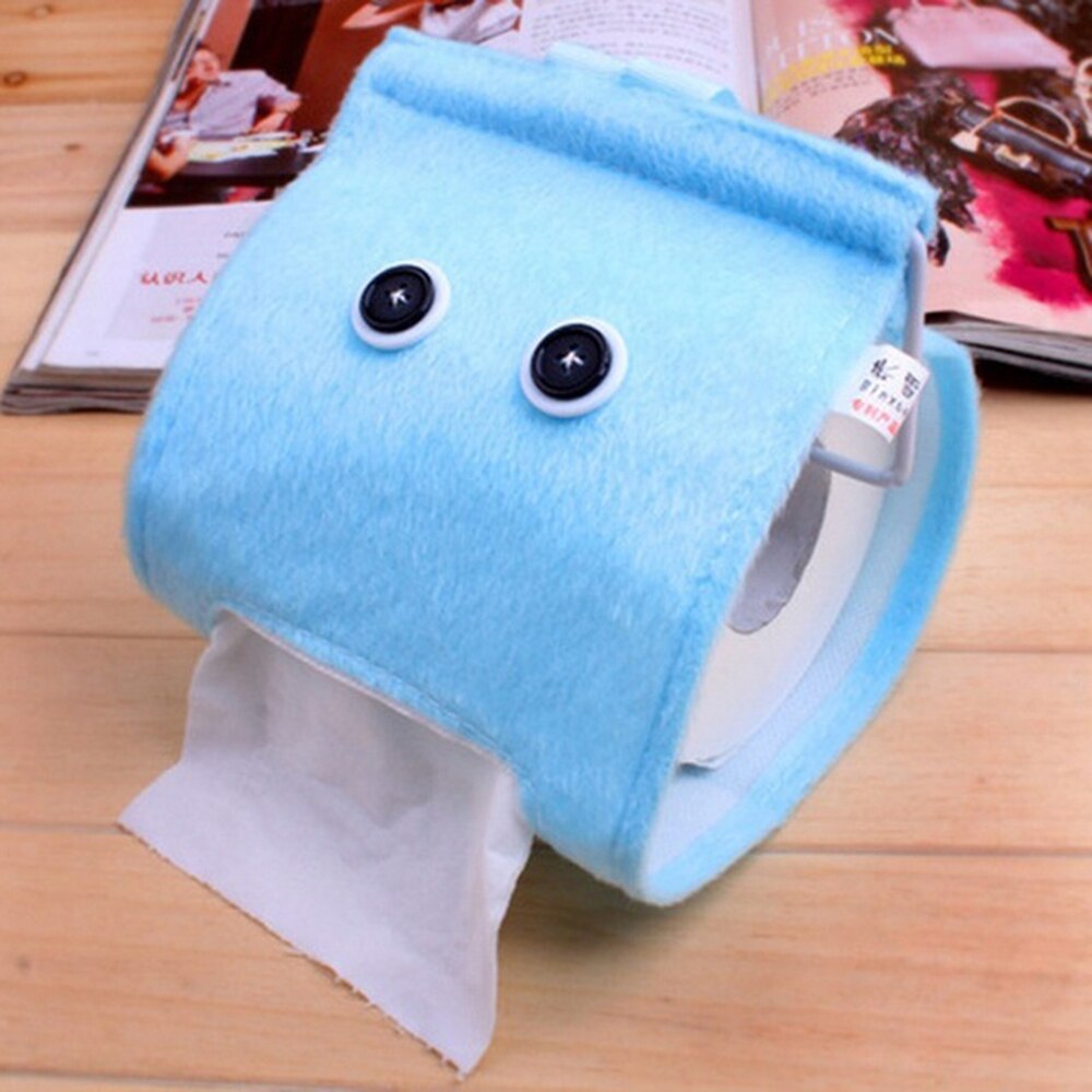 Cute Plush Cloth Tissue Box Case Holder Toilet Paper Cover Bathroom/office/car/restaurant Hanging Paper Towel Storage Container: blue