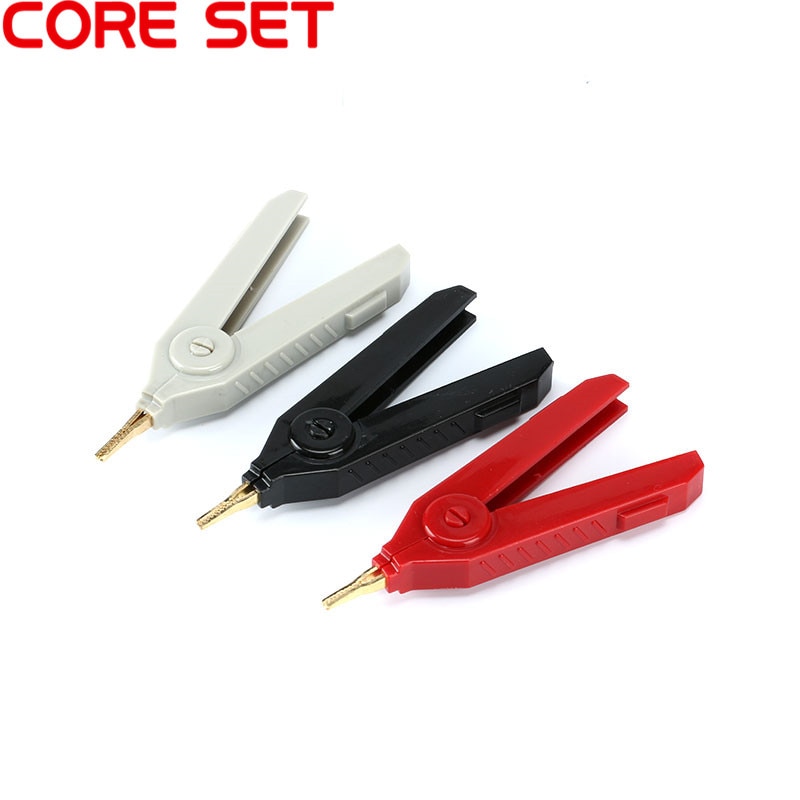Pinza de cocodrilo de 90mm Kelvin, Clip de placa de oro de cobre, pinza de prueba LCR gris/negro/rojo para instrumentos de precisión, 1 ud.