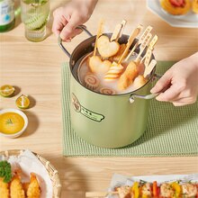 Deep Frying Pot High Carbon Steel Silica Gel Without Oil Frying Kitchen Tempura Fryer Pan Kanto Cook Pot Multifunction Fryer