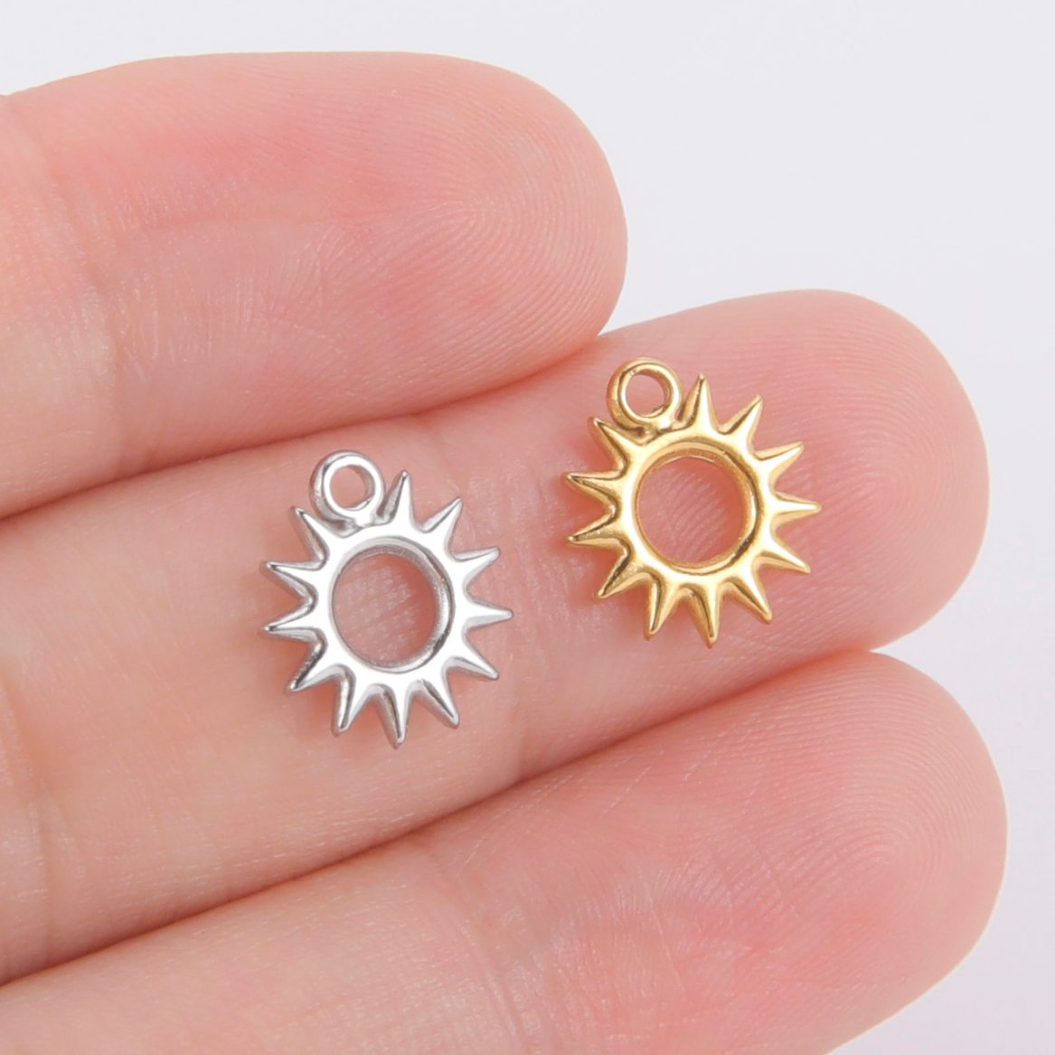 Teamer-abalorios de acero inoxidable con forma de estrella del Norte para joyería, Mini colgante de , suministros de fabricación de joyería DIY, 5 piezas,: Plata / Bañado en rodio de imitación