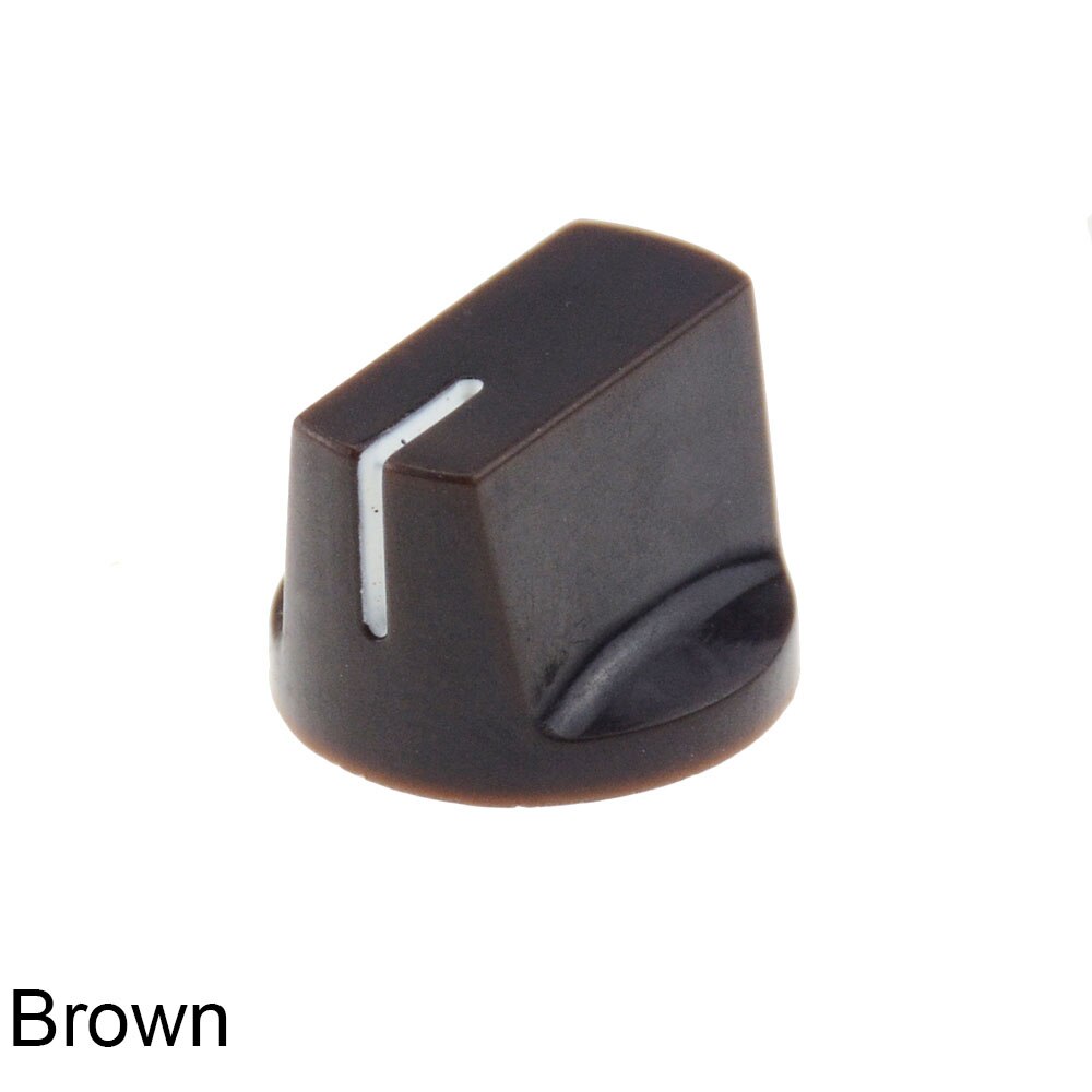 10 Pcs Kleurrijke Plastic Knop Met 6.35 Mm Shaft Hole Diameter 1510 Clone Potentiometer Pedaal Cap Gitaar Cap KN-19: Brown