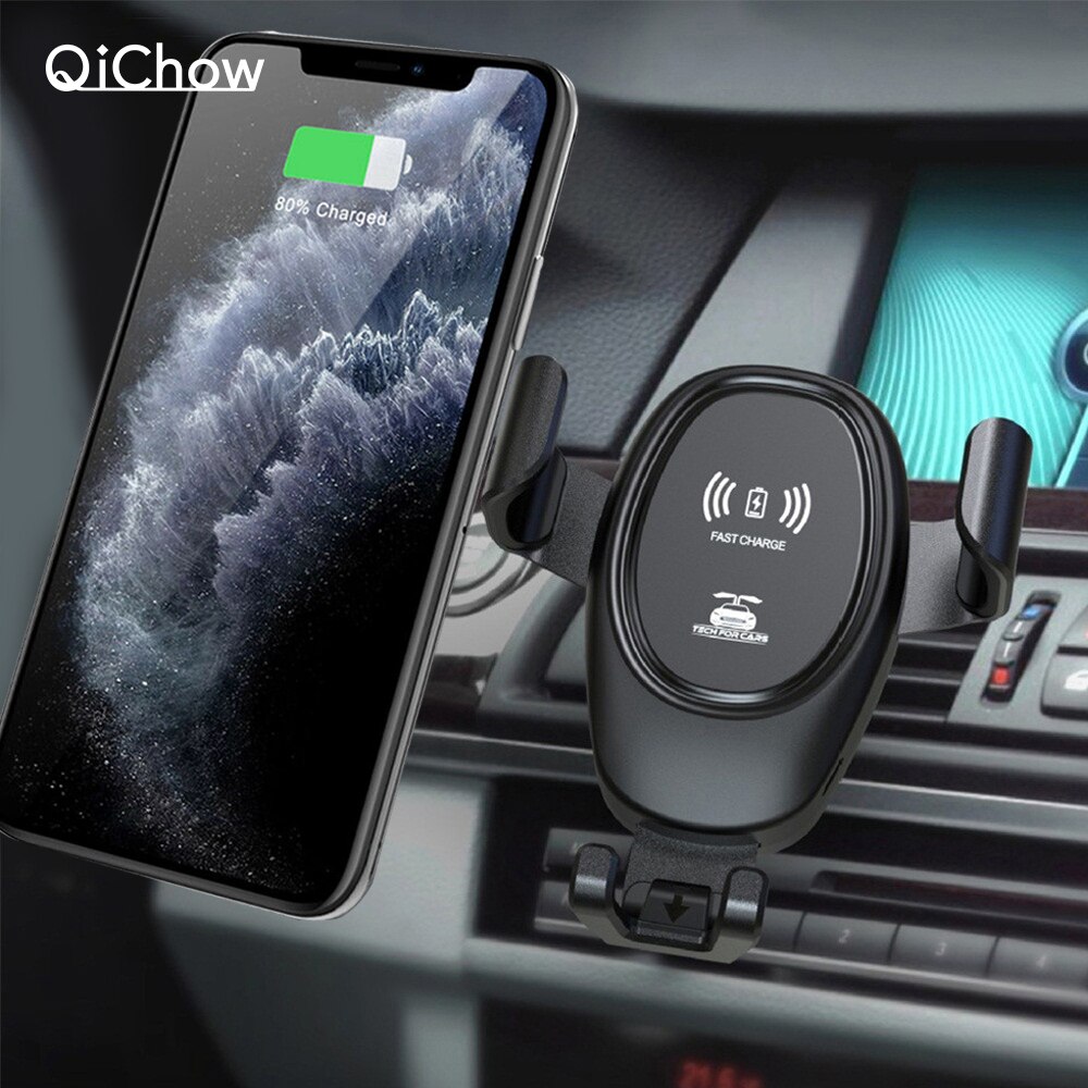 D12 Automatic Clamping Gravity Car Phone Holder 10W Qi Wireless Fast Car Charger for iPhone 11 Pro Max Huawei P30 Pro Samsung S9
