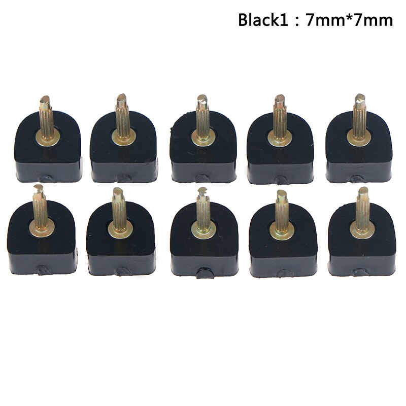 10pcs=5pairs High Heel Repair Tips Pins For Women Shoes High Heel Tips Taps Dowel Lifts Replacement Heel Stoppers Protect: Black 7x7mm