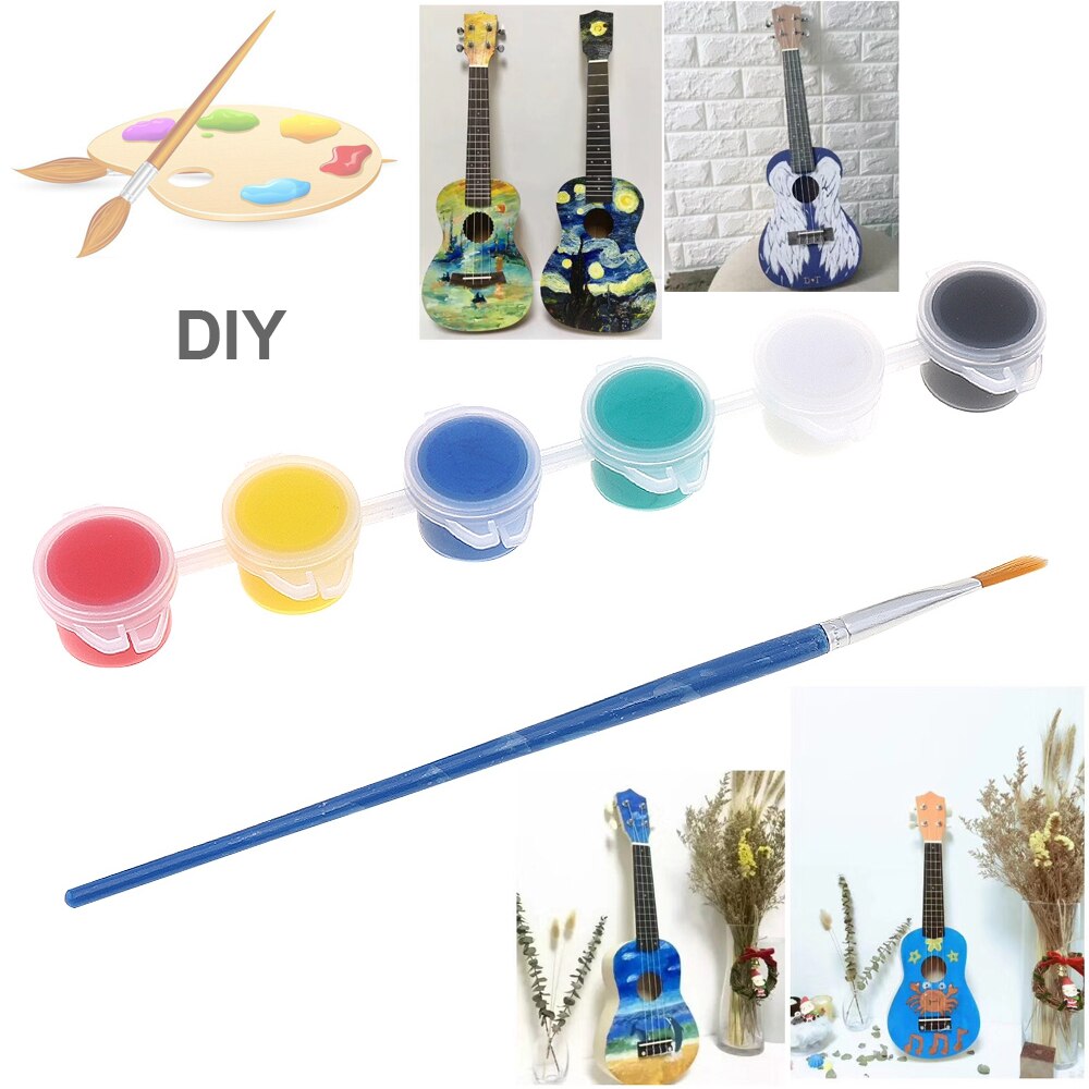 21 pouces tilleul ukulélé Kit de bricolage Soprano Hawaii guitare travail manuel peinture pour Parents-enfant campagne