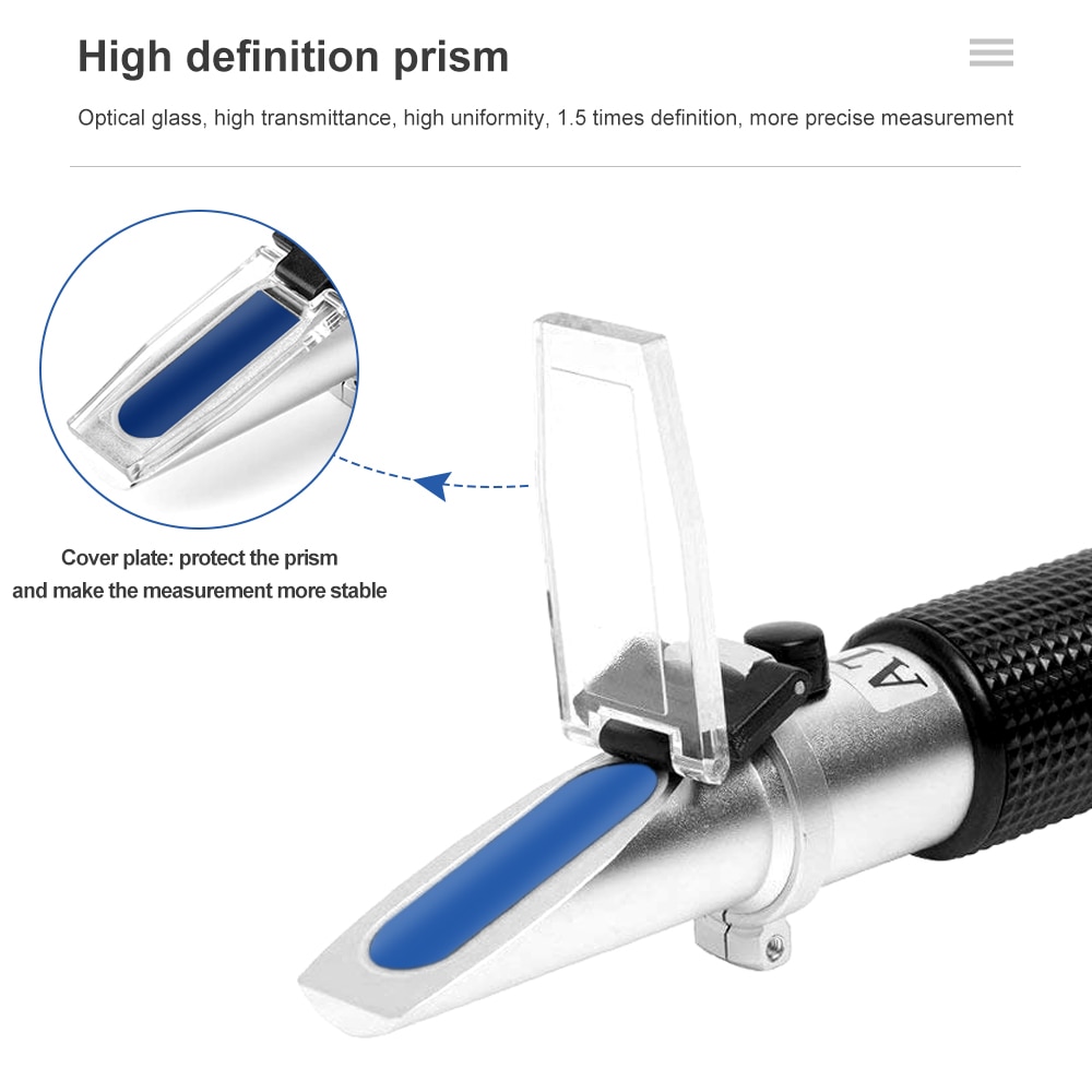 Handheld Alcohol Refractometer Liquor Tester Refractometer Urinometer Detector Monitor of Alcohol Meter 0-80% with ATC 40% Off