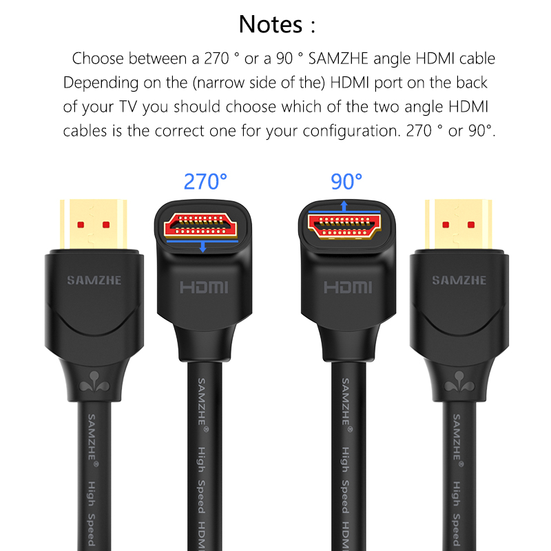SAMZHE 4K HDMI 2,0 Kabel 90/270 Grad Winkel HDMI zu HDMI Kabel 2K * 4K 1M 1,5 M 2M 3M 5M 1080P 3D für TV PC Projektor PS3 PS4