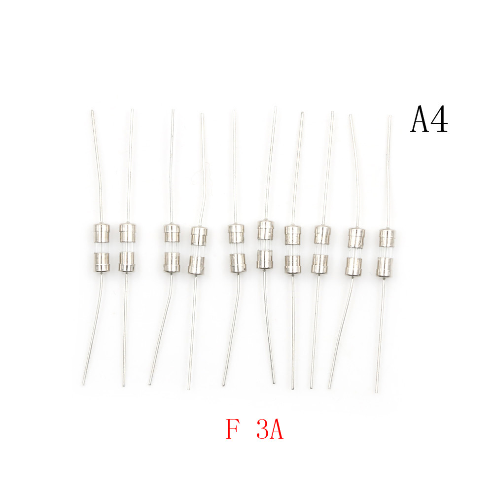 10 teile/los 1A/1.5A/2A/3A/5A 250V Doppel eisen kappe Axial Langsam Glas sicherung mit blei draht Mix Set 3,6*10mm: 4