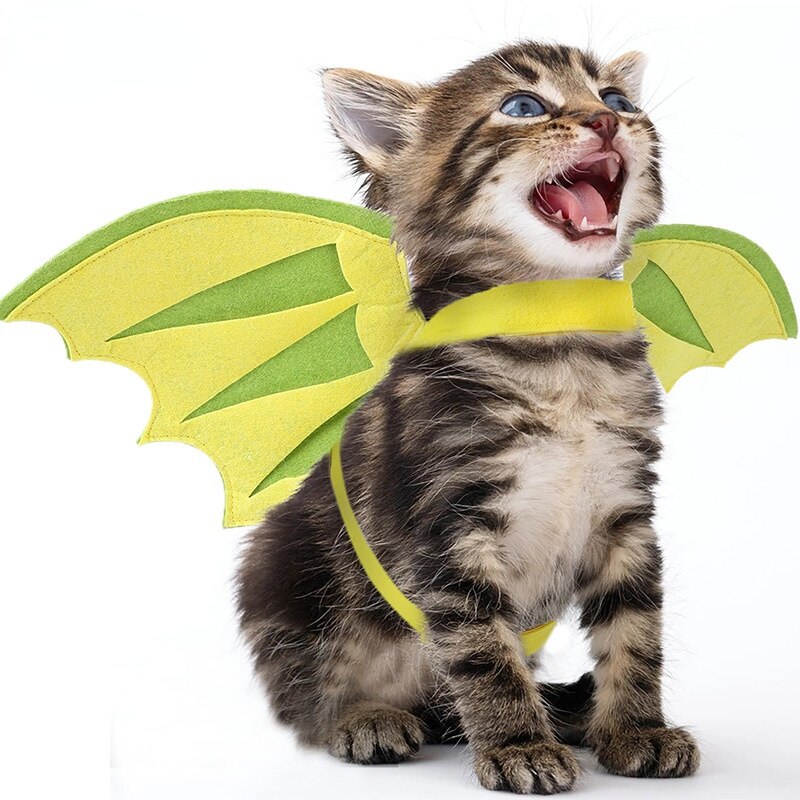 Grappig Cosplay Kostuum Voor Kat Schattige Veilig Dinosaurus Vleugels Doek Voor Pet Novelty Puppy Kitten Foto Rekwisieten Kleding Accessoires CC07