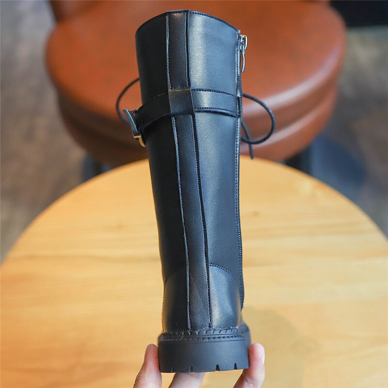 Winter Mädchen Stiefel Leder Schuhe Knie-hohe Spitze hoch Lange Stiefel Anti-Unterhose freundlicher Kleinkind Mädchen Stiefel größe 26-36 SZ158