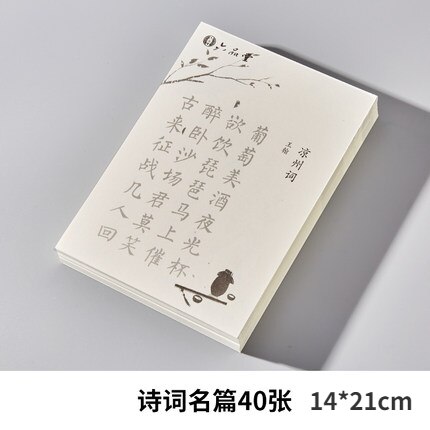 Chinese Copybook LiuGongquan Brush Pen Calligraphy Copybook Regular Script Chinese Character Practice for Beginners: H 40sheets