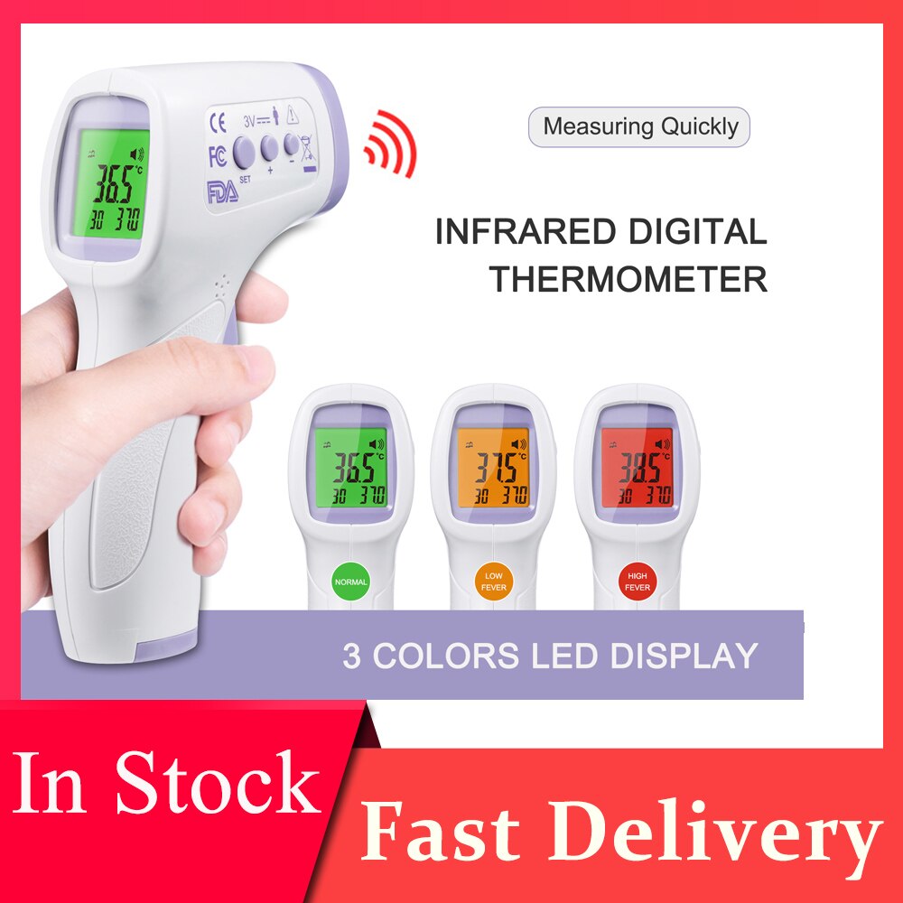 Infrarød pannetermometer digital termometer berøringsfri temperatur ℃ og ℉ omskiftbar høypresisjonsmåleenhet