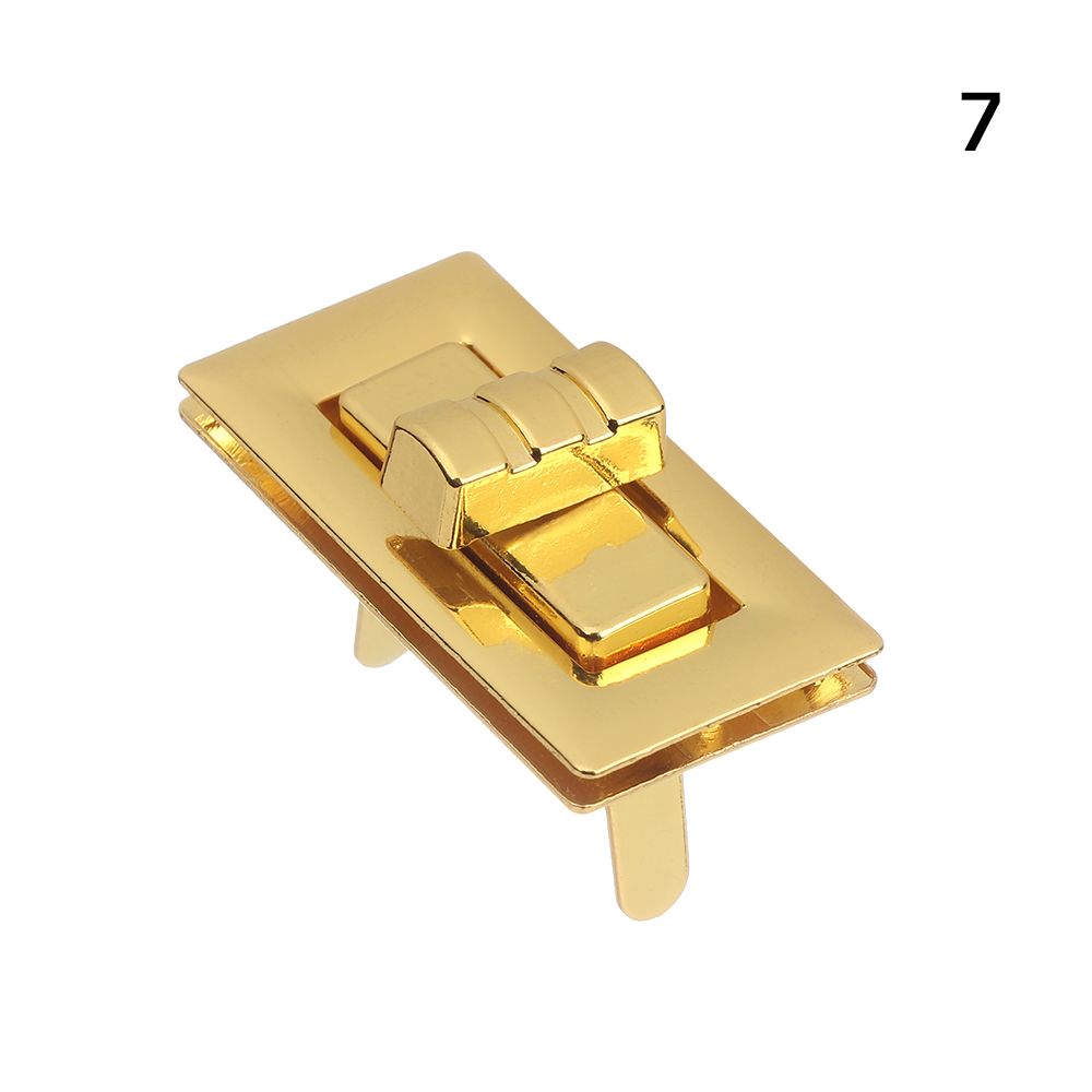 Bagagelås väska spänne väskdelar tillbehör hårdvara stängning vridlås vridlås metallspänne gör-det-själv handväska väska: Silver-