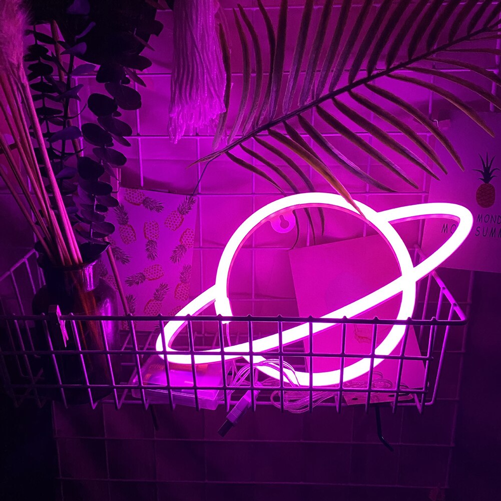 Lampe néon LED colorée en forme de banane elliptique, luminaire décoratif d&#39;intérieur, idéal pour une fête ou une chambre à coucher