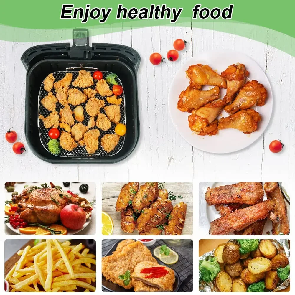 Multi-layer Detachable Grill Rack Thickened Air Fryer Baking Rack Metal Square/Round/Rectangle Oven Grill Racks Kitchen Tools