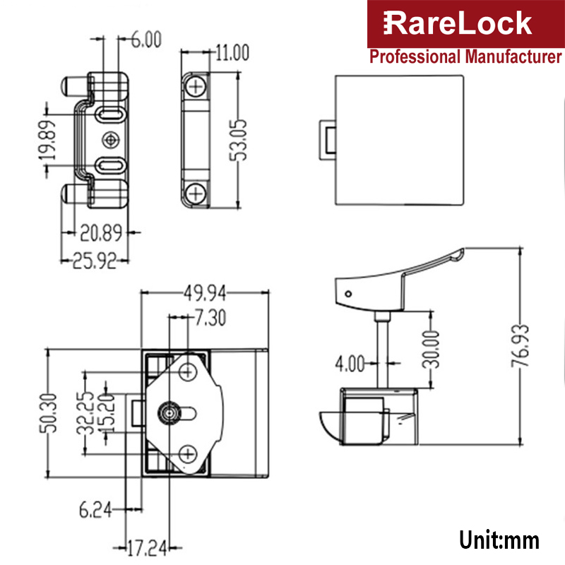 Push Button Cabinet Lock For RV Caravan Motorhome Cupboard Hospital Furniture Locks Latch Rarelock D