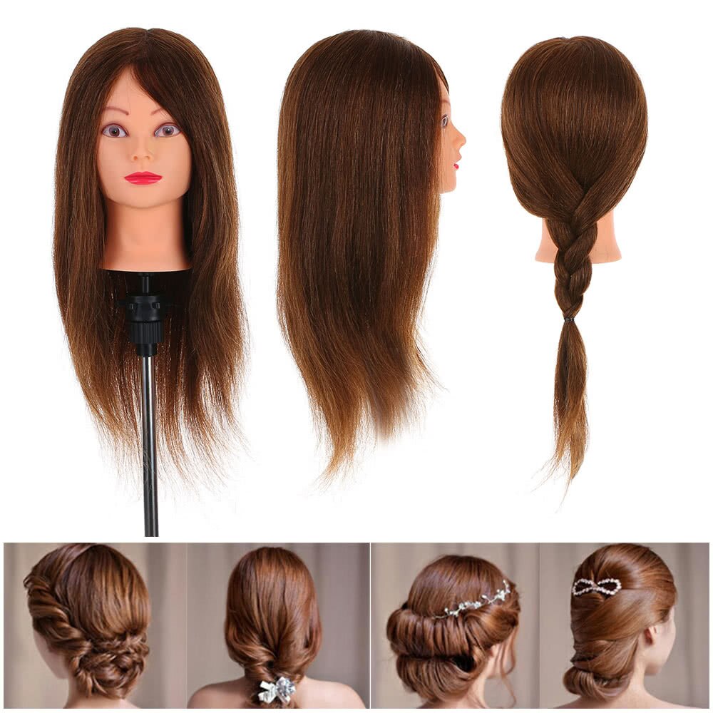 1pc formation Mannequin tête friser femmes coiffeur tête Mannequin tête factice cheveux formation
