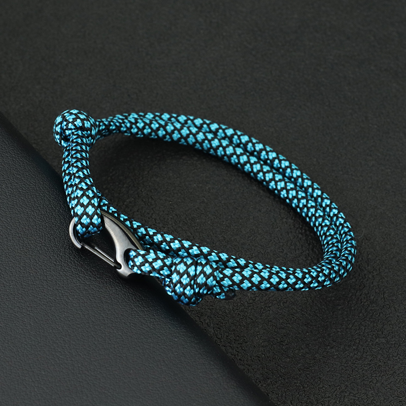 Men Paracord Bracelet Double Layer Macrame Braclet Black Stainless Steel Braslet For Him Beach Surfer Brazalete Pulsera: Vermeil