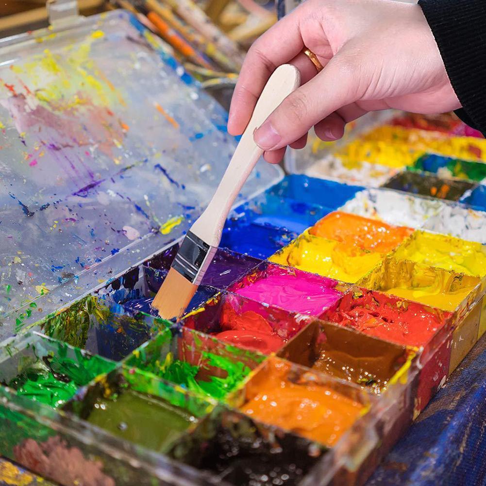 Nylon verfkwast houten handvat olieverfkwasten voor acrylverfbenodigdheden voor kinderen kunstacademie schilderen  w4 t 8
