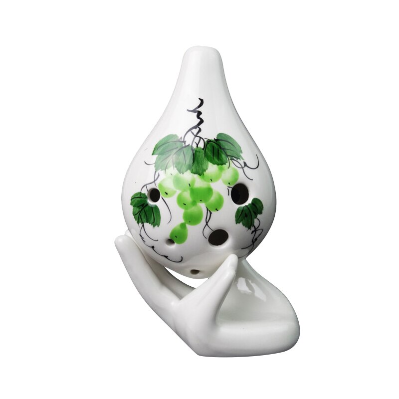 Ocarina 6 trous bouche courte en céramique C clé Instrument de musique pour débutant THJ99