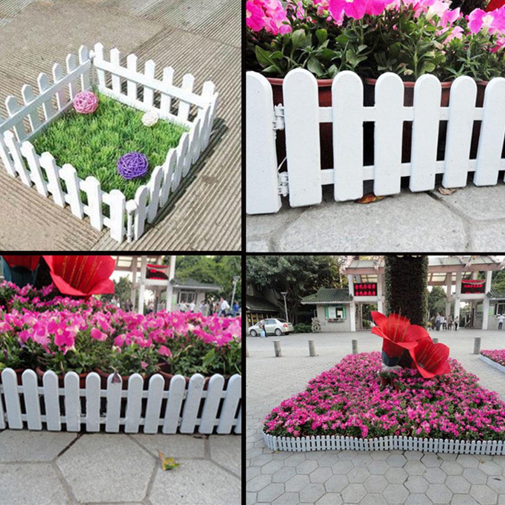 White Plastic Gardening Christmas Decorative Fence Beautiful Plastic Fence Flower Pots Christmas Tree Fence Countryside