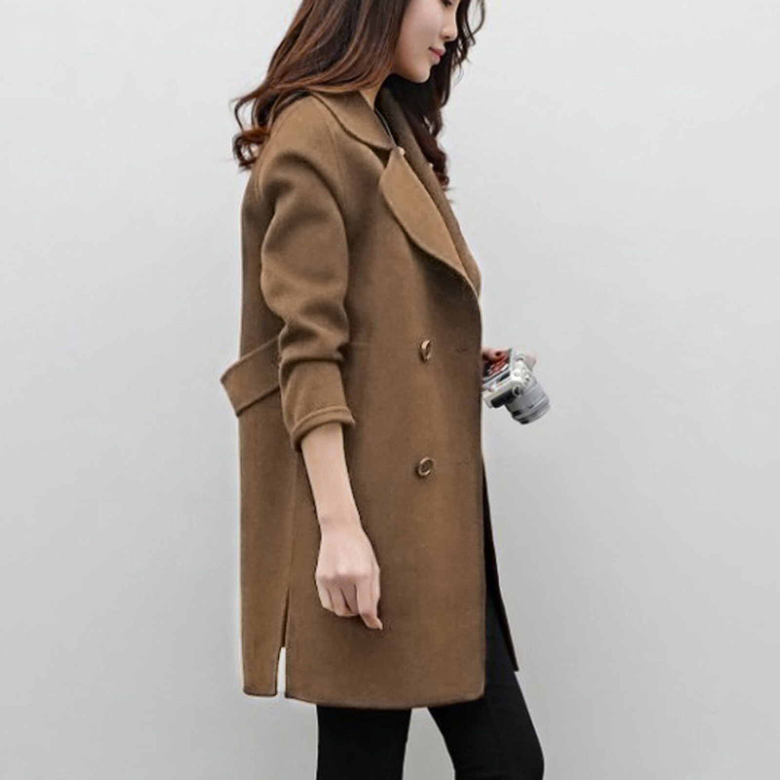 Veste Femme Jaqueta Feminina femmes automne hiver Veste Veste décontractée Parka Cardigan mince manteau pardessus Chaquetas Mujer: Coffee / S