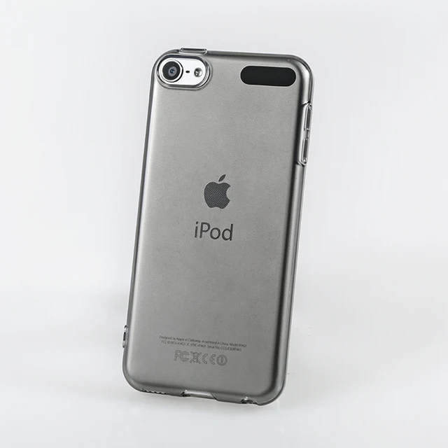 2-in-1 Soft Protective Skin Case Cover for Apple iPod Touch 5 6 7 Tempered Glass Screen Protector for touch 5g 5th 6g 6th 7g 7th: Light Grey