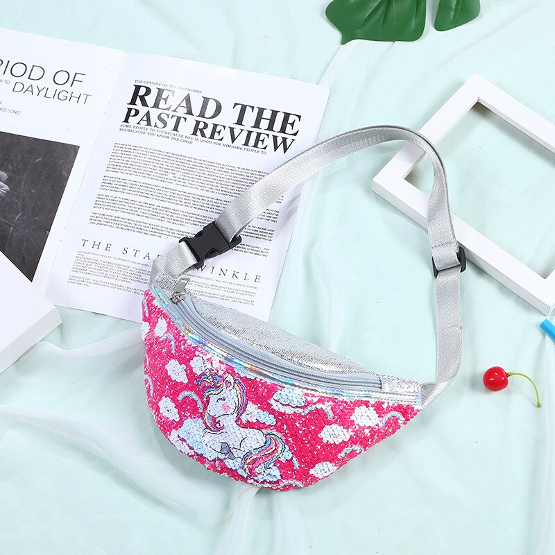 Pailletten Taille Verpakking Meisjes Schouder Riem Bag Kids Fanny Borst Zak Cartoon Meisjes Riem Mermaid Sport Portemonnee: 15