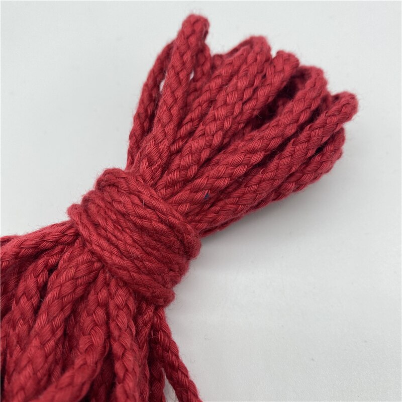 Corde 100% coton, 5 mètres/lot, 6mm, fil tressé torsadé décoratif pour la décoration Textile maison fait à la main