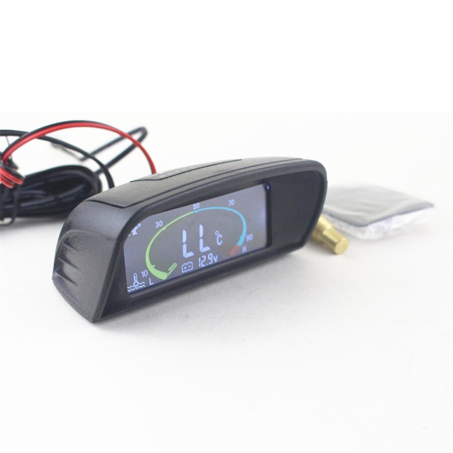Voltímetro Digital para salpicadero de coche, medidor de voltaje y temperatura del agua, 12V y 24V