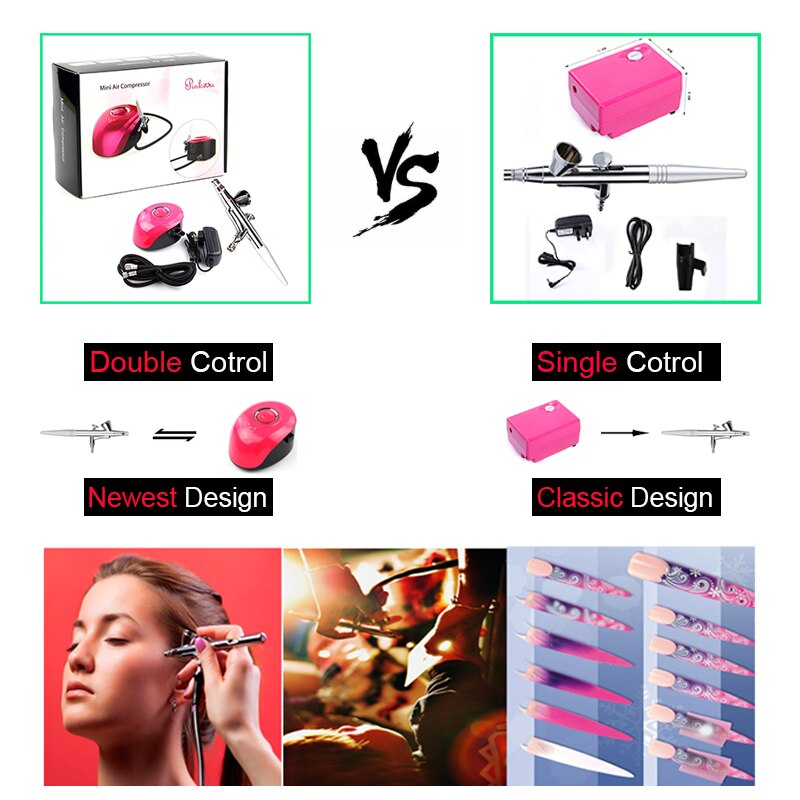 Blanco aerógrafo kit de maquillaje Mini compresor de Control doble pluma de aerógrafo Akvagrim cara pintura aerógrafo de cosmética para el de Arte de uñas