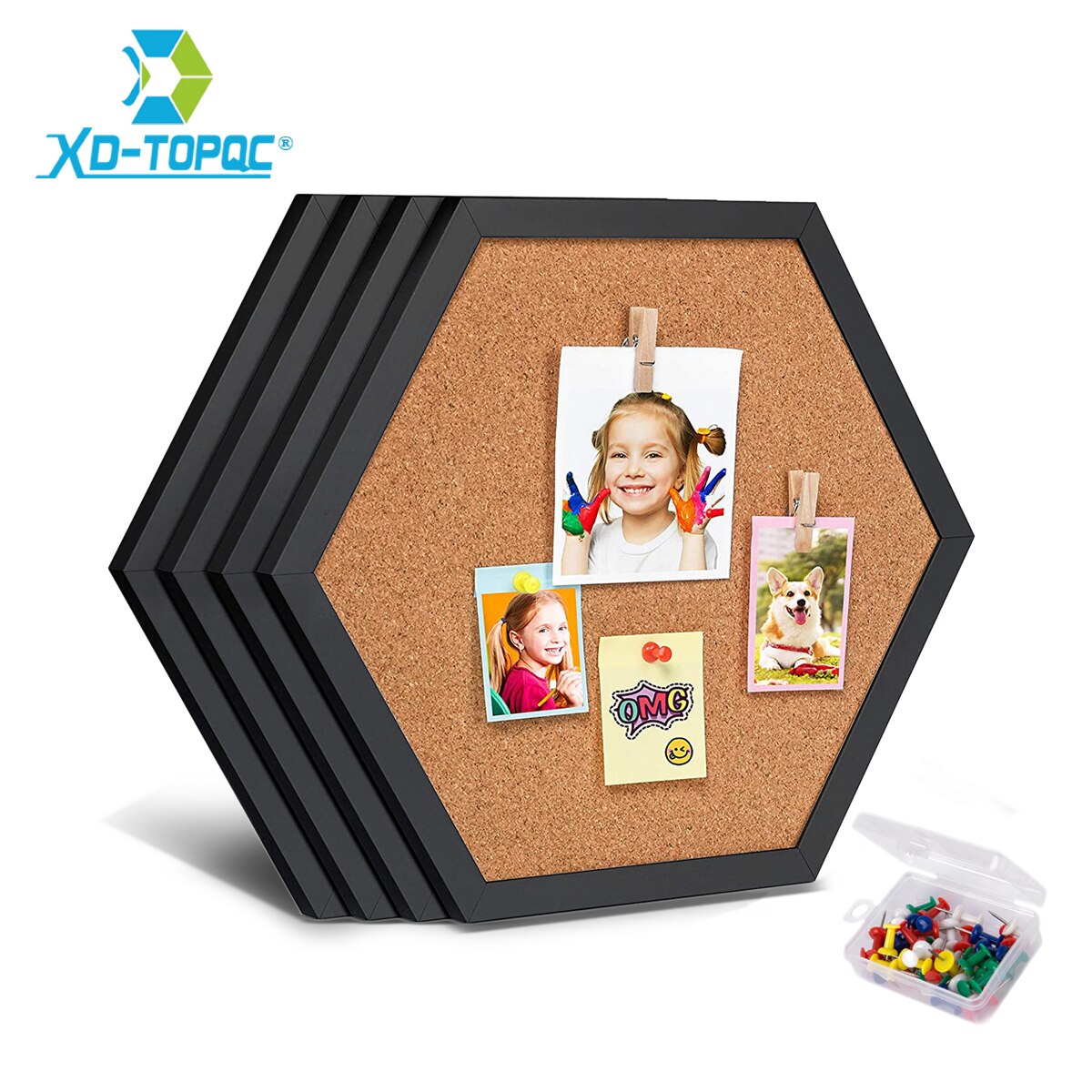 Neue Stil Gleichseitiges Hexagon Kork Bord innovativ Nachricht Bord Stift Bretter Holz Rahmen Dekorative Postkarte Zauberstab Bekanntmachung Gremium