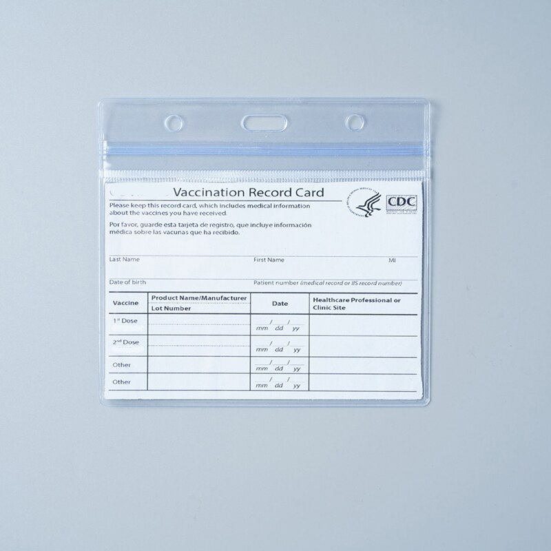 Bycobecy 4 * 3 Vaccine Waterproof Card Cover Transparent Plastic Square Neutral Certificate Protective Cover
