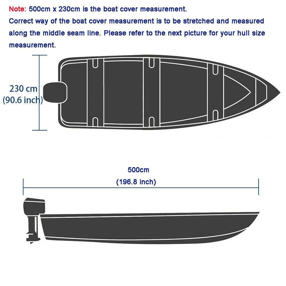 13 ' /14 ' /15 ' /16ft v-skrov båtöverdrag trailerbar runabout fisk skidbåt marin vattentät 210d tunga