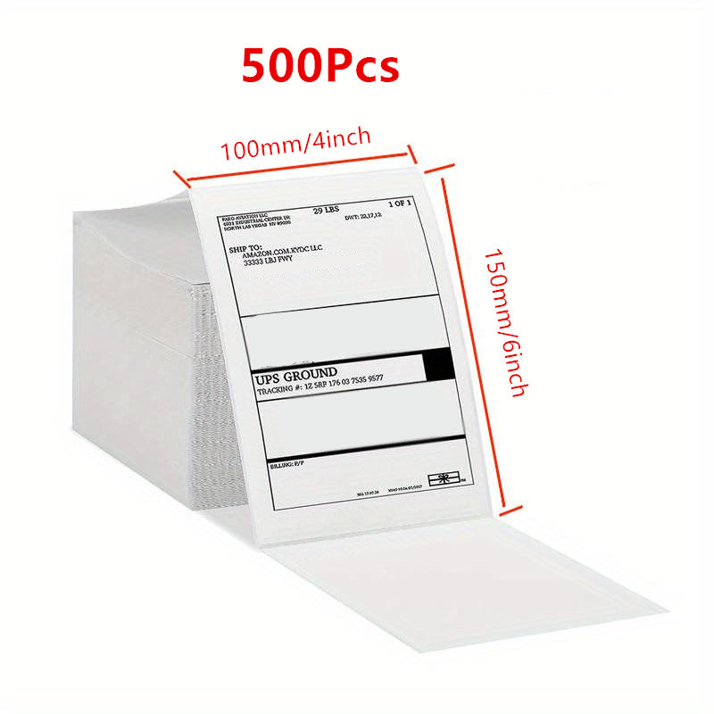 4x6 Inch Direct Thermal Labels 500 Labels Per stacked -Strong Adhesive, Labels Resistant to Water & Grease For label: Blue