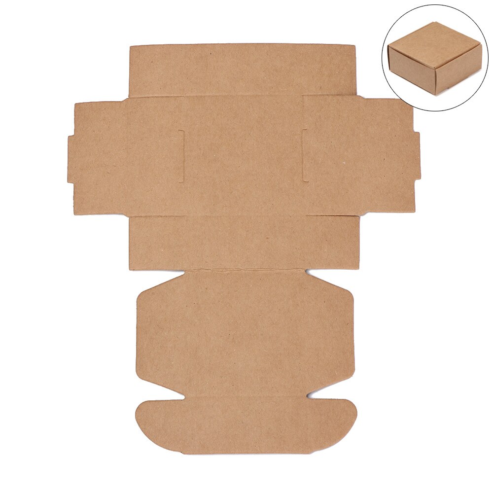 10 stücke 9 größen Kleine Kraft Papier Box Handgemachte Süßigkeiten Lagerung Verpackung Hochzeit Event Party Karton Paket Schmuck Box: brown / 8x8x4cm