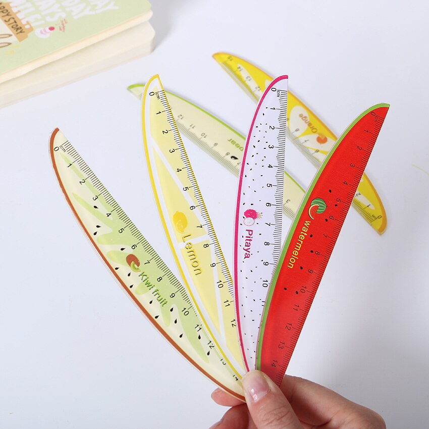 1PC 15cm Fruits Pattern Plastic Ruler Measuring Straight Ruler Tool Office Stationery