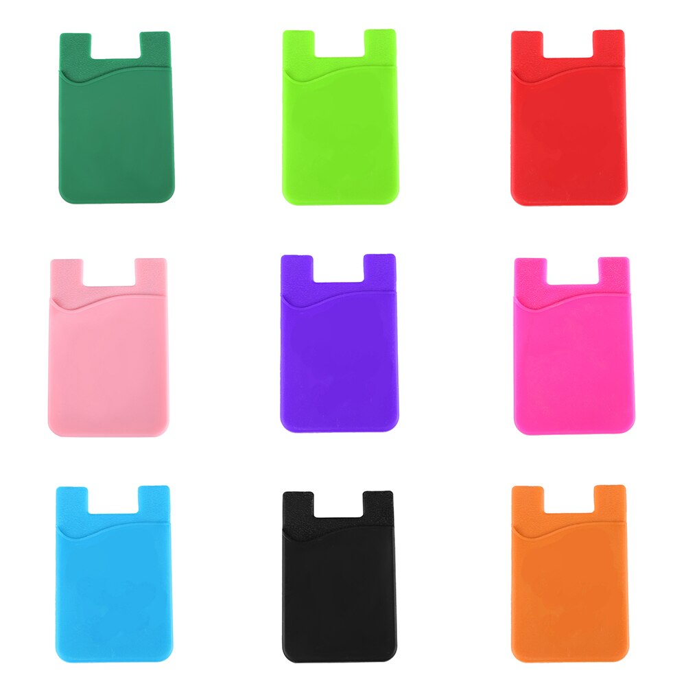 Elástico elástico Lycra adhesivo teléfono celular ID tarjeta de crédito titular mujeres hombres pegatina bolsillo cartera caso tarjeta titular se adapta a la mayoría del teléfono